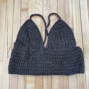 Handmade Crochet Bralette Top - Dark Brown